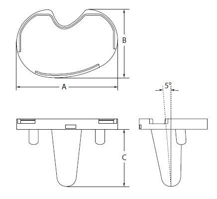 A200 tibial component stemmed